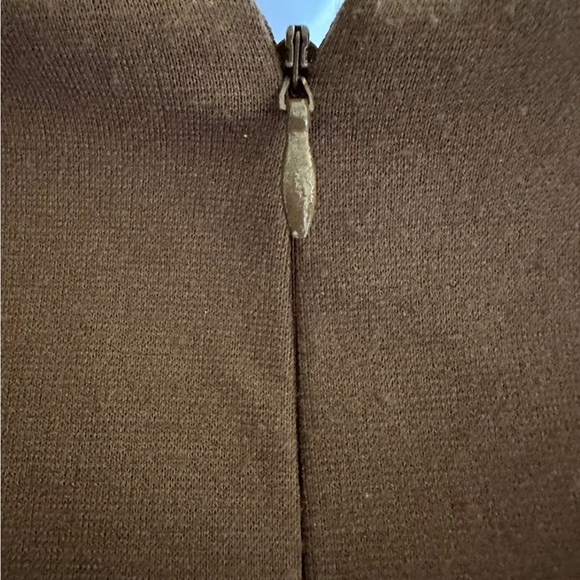 Anne Klein Woman's Wool Knit Short Sleeve Midi Dress Sz 8 Espresso - Picture 9 of 9